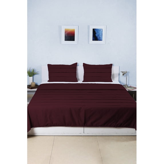 BedDecor 600 TC Moroccan Style 3 Piece Egyptian Cotton Top Sheets Wine, Twin Size With Standrad (20X26) Pillow Covers