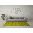 thumbnail image 3 of Ahgly Company Machine Washable Indoor Square Abstract Yellow Contemporary Area Rugs, 8' Square, 3 of 4