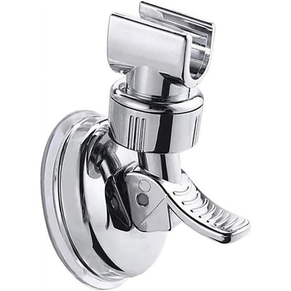 Adjustable Shower Head Holder Bathroom Chrome Wall Mount Strong Suction Handheld Universal Wall Mounted Bracket, No Drilling Required Shower Head Holder for Bathroom, and Hand Held Shower - 1Pcs