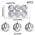 thumbnail image 2 of AYktou 6 Pcs Christmas Ornaments Balls, 2.3 Inch Wavy Grain Hollow Sphere Hanging Pendant Glittering Christmas Tree Decoration Set Christmas Balls Ornaments for Living Room Party Decor, Silvery, 2 of 6
