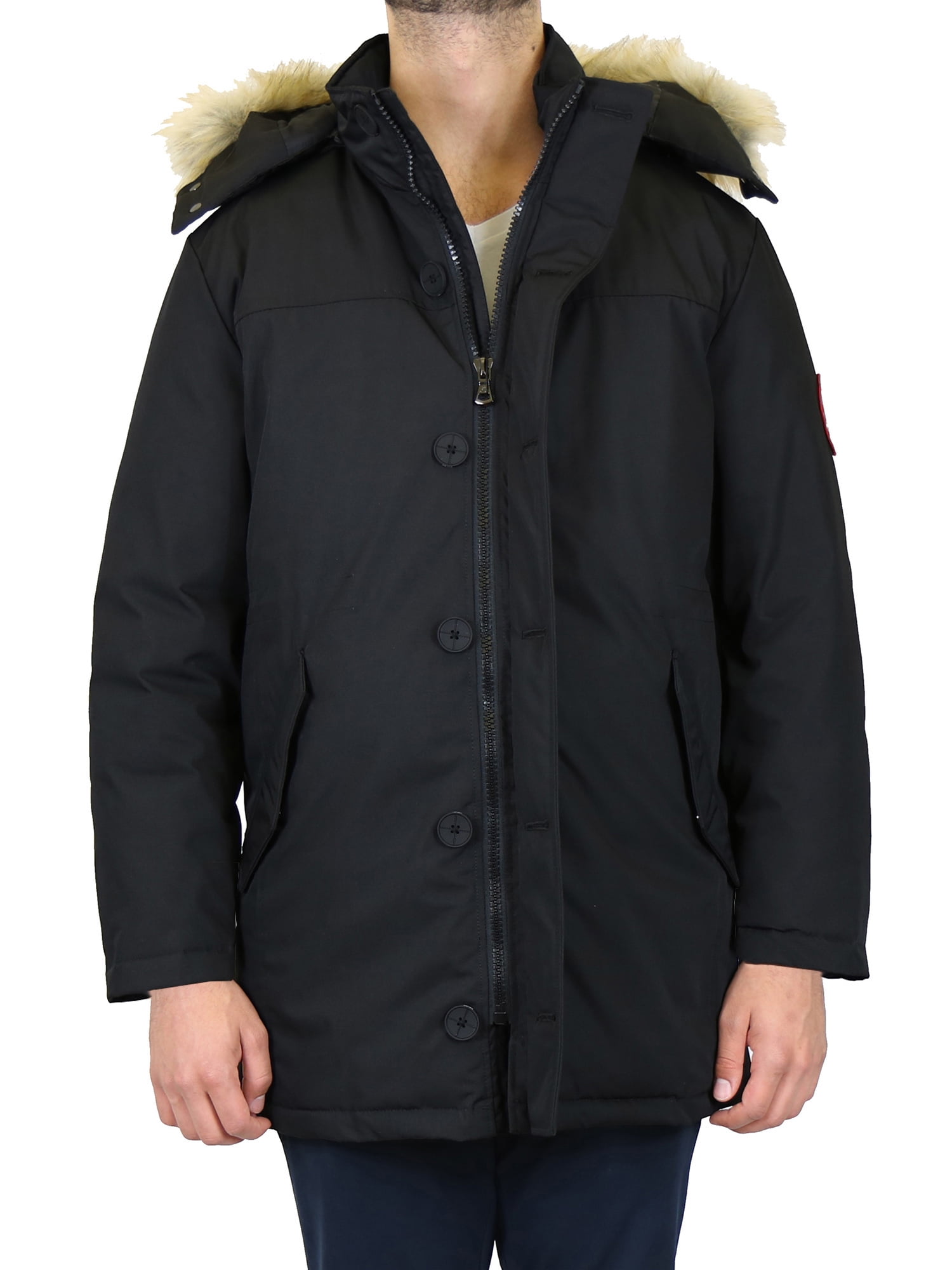 Men's Heavyweight Parka Jacket Coat With Detachable Hood - Walmart.com