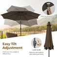 thumbnail image 4 of PetFurnishn10 FT Solar Patio Umbrella with 112 LED Light, Outdoor Umbrella with Tilt Adjustment, Crank System, 8 Metal Ribs & Vented Top, Deck Table Market Umbrella for Garden Pool Deck Yard, 4 of 9