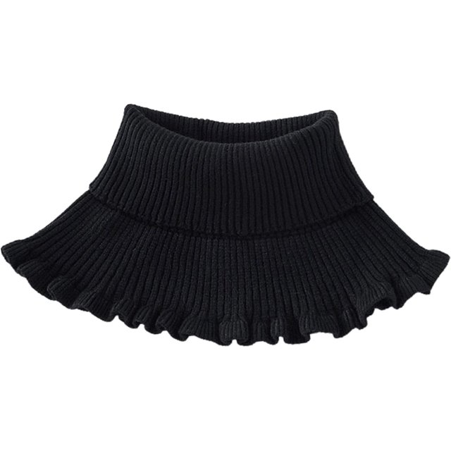 Wekity Ladies Turtleneck Ribbed Knitted False Fake Collar Winter Windproof Solid Color Detachable Scarf Wrap Scarf-4291