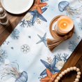 thumbnail image 3 of Jellyfish Coastal Table Runner 70 Inches, Summer Beach Blue Ombre Coral Starfish Bed Runner Dresser Scarves Tabletop for Indoor Outdoor Parties/Ceremony/Banquet, 13" x 70", 3 of 9