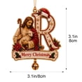 thumbnail image 3 of Christmas Decorations Indoor Clearance - Christmas Letter Ornaments with Bells, Shatterproof Acrylic Christmas Tree Ornament Decorations, Winter Hanging Decor for Xmas Tree, Fireplace (R), 3 of 7