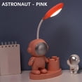 thumbnail image 4 of Deeceymbur Usb Rechargeable Desk Lamp with Pencil Sharpener Astronaut Style Adjustable Light Portable Table Lamp Eye Friendly Home Office Use Study Lamp Bedside Light 360 Degree Rotation Dimmable, 4 of 7