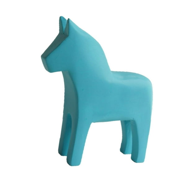 Figura de caballo Dala sueco de madera tallada a mano, decoración de mesa, estatua nórdica para Azul
