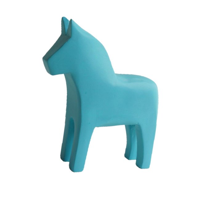 Figura de caballo Dala sueco de madera tallada a mano, adorno decorativo para el hogar Azul