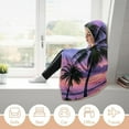 thumbnail image 5 of Wearable Blanket Hoodie Oversized Soft Warm Hooded Blanket Palm Tree Purple Sunset Blanket Throw Wrap Poncho for Women, 5 of 6