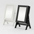 thumbnail image 4 of Freestanding Mirrored Jewelry Box with Parisian-Style Legs, Shelves, Built-In Mirror, and LED Lights, 4 of 5