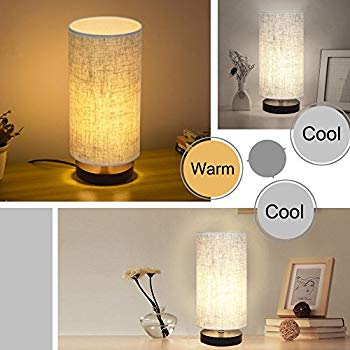 Lifeholder Table Lamp Bedside Nightstand Lamp Simple Desk Lamp Fabric Wooden Table Lamp For Bedroom Living Room Office Study Cylinder Black Base Walmart Com Walmart Com