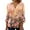 Orange Pink, variant on Women Button Up Blouses for Women Floral Print Shirts 3/4 Sleeve V Neck Pleated Front Blouse Tops Summer Casual T-shirts White 5XL