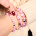 thumbnail image 2 of Bracelet en Perles de Verre Rose / Argent / Sirène, 2 of 6