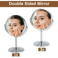 thumbnail image 3 of 1X 3X Magnifying Makeup Mirror Vanity Mirror for Tabletop, Silver 7 Inch Standing Bathroom Cosmetic Mirror, Portable Double Sided Magnification Mirror, 3 of 6
