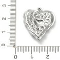 thumbnail image 3 of 20 pc 304 Stainless Steel Pendants Textured Heart Charm Stainless Steel Color 25.5x21x3mm Hole: 1.6mm, 3 of 3
