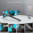 thumbnail image 5 of ATTCL Male Polarized Wrap Sunglasses for Men Sports Fishing Glasses 5001 Clear+Blue, 5 of 7