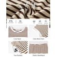 thumbnail image 4 of Ekouaer 2 Piece Sets for Women Summer Outfits Cute Stripe Knit T Shirts Shorts Matching Lounge Set, 4 of 6