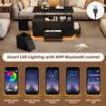 thumbnail image 3 of 39.3*19.6*23.2'' Coffee Table 4-in-1 Height-Adjustable Sofa Table With LED, Coffee Table With 2 Drawers, High-Gloss Table With Sofa And 2 Stools, Side Table With Hidden Storage Space,Black, 3 of 19