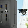 thumbnail image 4 of SUPEER 71" Metal Storage Cabinets with Wheels and Pegboards, Industrial Cabinet with 2 Drawers and 2 Adjustable Shelves,, Assembly Required, 4 of 7