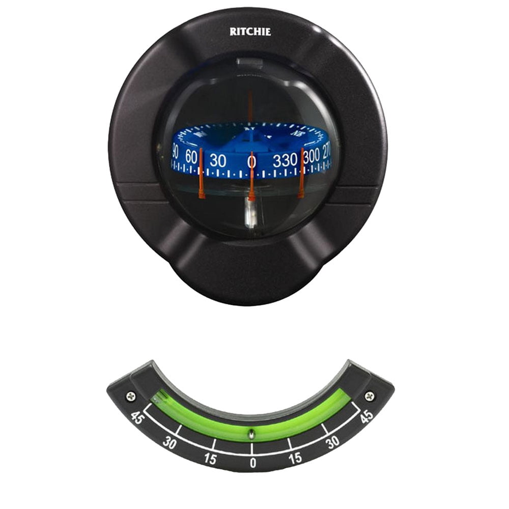 RITCHIE COMPASSES SR2 Compass, Bulkhead, 3.75" Combi, Black