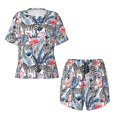 thumbnail image 2 of Yiaed Flamingo And Zebra Print Short Sleeve Pajama Sets for Women Casual Crew Neck 2 Piece Lounge Sets Women's Short-Sleeved Pajama-4X-Large, 2 of 5
