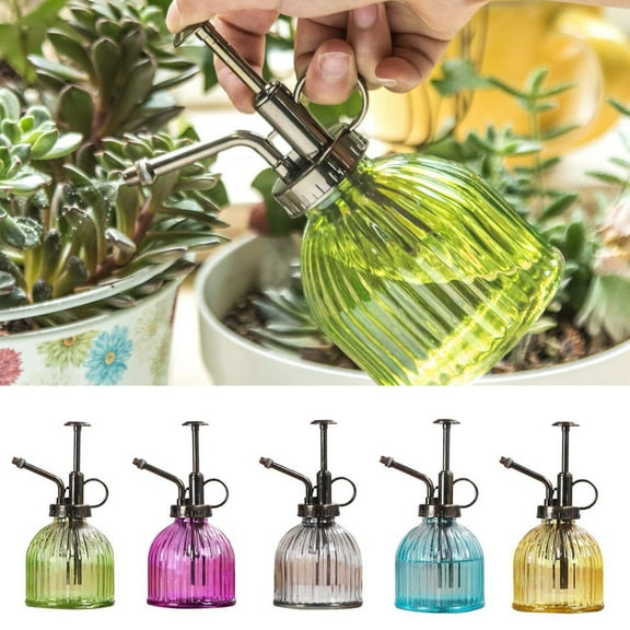 Sunjoy Tech Glass Plant Spray Bottle, Vintage Spray Bottle, Succulent Watering Bottle with Top Pump, Small Plant Sprayer Watering Can for Indoor Outdoor House Plant