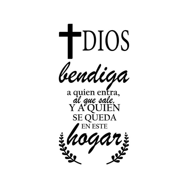 Vinil Decorativo Adhesivo P/Pared MarkProMX Negro Hogar 60x120cm PrevenShopMX Frase Amor Dios bendiga