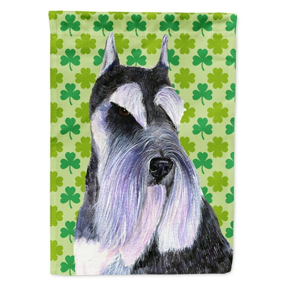 Carolines Treasures SS4408-FLAG-PARENT Schnauzer St. Patricks Day Shamrock Portrait Flag  multicolor