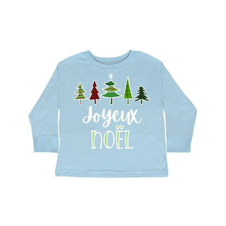 

Inktastic Joyeux Noël- Christmas Trees Gift Toddler Boy or Toddler Girl Long Sleeve T-Shirt