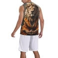thumbnail image 2 of Honeii Jungle Meditating Lion print basktball shirt for men and women, Unisex basketball jersey for Theme party-Large, 2 of 6