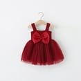 thumbnail image 2 of Moocorvic Baby Girl Flower Dress Summer Tulle Princess Wedding Birthday Party Dresses for Infant Girls 12-18 Months,Red, 2 of 9