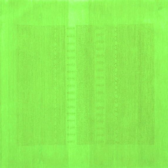 Ahgly Company Indoor Square Abstract Green Contemporary Area Rugs, 5' Square