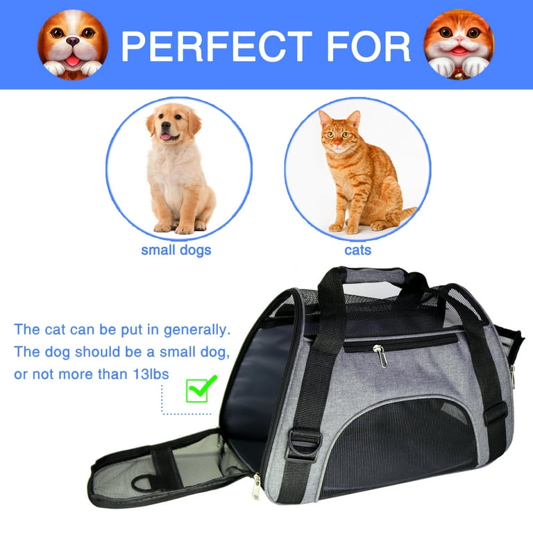 A4Pet Cat Carrier Bag, Airline Approved Pet Carrier for 1-12 lbs Small Pet,  Soft-Sided Pet Travel Carrier Bag with Safe Zipper Lock - Blue,15.7 x 9 x  10.6, Small - Yahoo Shopping