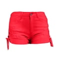 thumbnail image 4 of Gubotare Womens Ripped Jean Shorts Denim Shorts for Women High Waisted Stretchy Sexy -Lifting Summer Jeans Shorts (Red,Size XL), 4 of 4