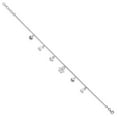 thumbnail image 2 of Sterling Silver Anklet 9 inch 1 mm Rhodium-plated Adjustable 9-10, 2 of 5