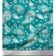 thumbnail image 1 of Soimoi Green polyester Crepe Fabric Floral & Paisley Decor Fabric Printed Yard 42 Inch Wide, 1 of 3
