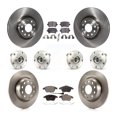 thumbnail image 1 of Transit Auto Front Rear Hub Bearings Assembly Disc Brake Rotors and Ceramic Pads Kit (10Pc) for Car Volkswagen Passat Audi CC A3 Quattro - Left Right Side (Driver Passenger) KBB-116299, 1 of 11