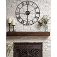 thumbnail image 4 of 24 Inch Modern Farmhouse Wall Clocks for Living Room Decor, Silent Non-Ticking Analog Battery Operated Wall Clock, Black Rustic Metal Clock with Golden Arabic Numerals for Bedroom, Home Office, 4 of 14