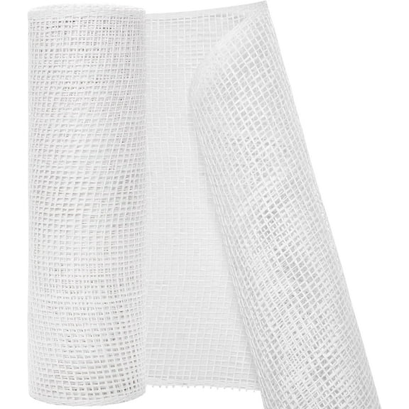 Deco Mesh 10 Inch x 15 Feet Decor Mesh Ribbon Imitation Burlap Deco Mesh Wreath Supplies PP Plastic Mesh Roll for Spring Wreaths, Swags, Craft, Party Decoration (1Rolls))
