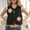002 Black, variant on Women’s Sleeveless Tie Front Knit Sweater Vest Embroidered Floral Casual Versatile Loose Sweater Tops