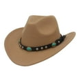 thumbnail image 1 of Señoras de los hombres Sombrero de vaquero occidental Sombrero de Sombrero de visera Sombrero de jazz casual Gorra Sombrero Vaquero 56cm Marrón Sunnimix Sombrero de vaquero, 1 of 7