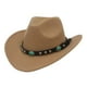 thumbnail image 1 of Sombrero de vaquero occidental de ala ancha, sombrero de copa de jazz, gorra vaquera panameña para acampar al aire libre Sombrero Vaquero 56cm Marrón, 1 of 7