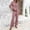 3-Pink, variant on WCJM Outfits for Women Ribbed Pajama Sets for Women Pullover V Neck Long Sleeve Sleepwear Matching Comfy Long Pants Two-Piece Set Women Pajama Sets