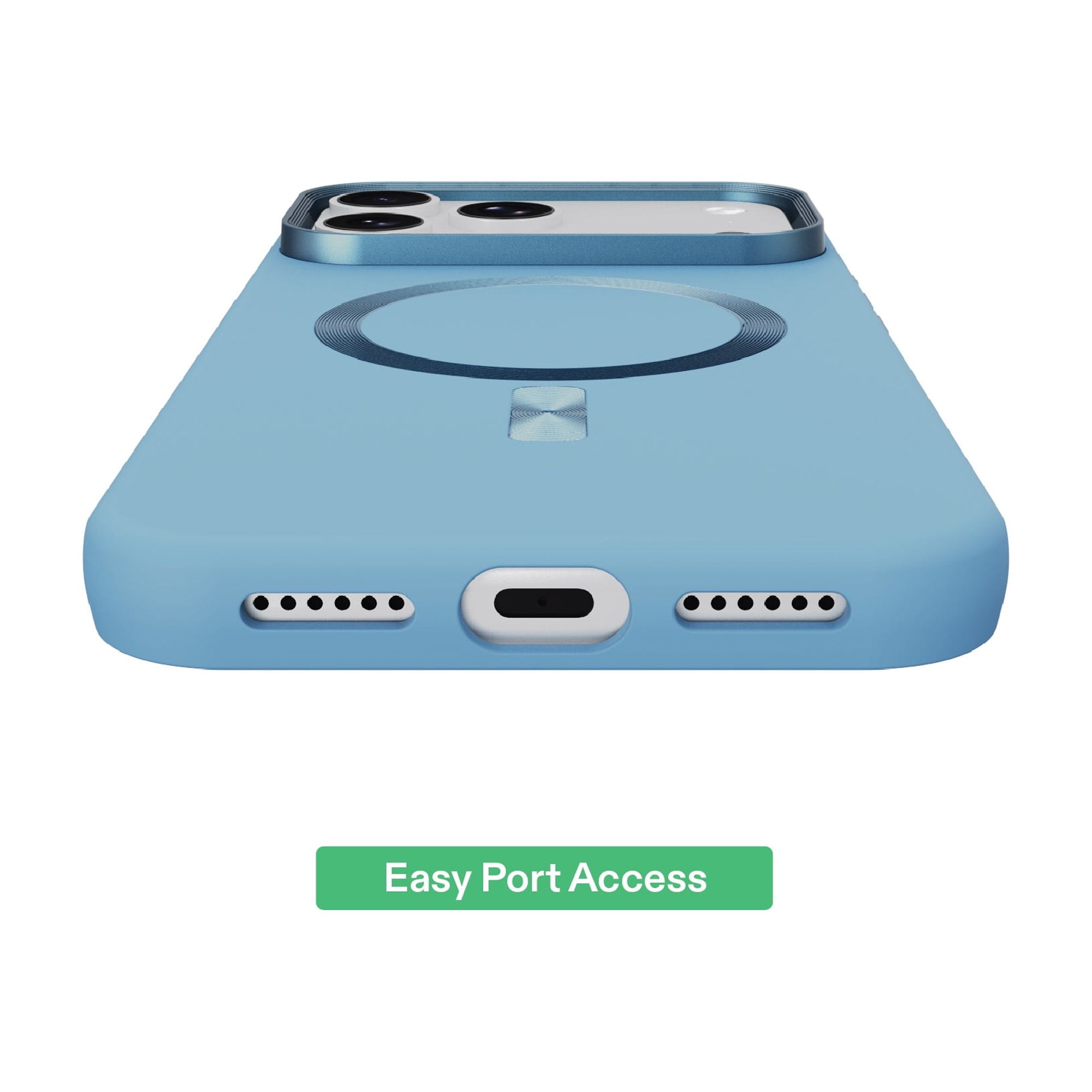 onn Soft Touch Phone Case for iPhone 18 Pro / 17 Pro, MagSafe Compatible - Blue