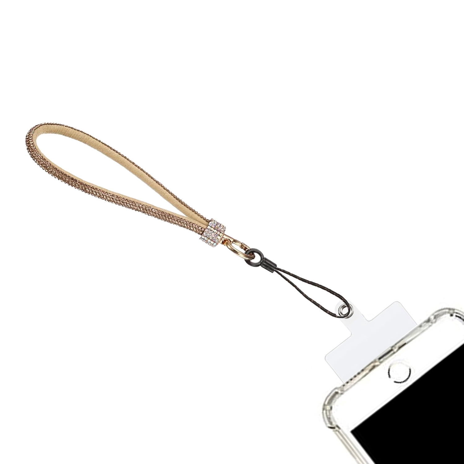 Sparkling Crystal Bracelet Phone Charm Lanyard - Rose Gold