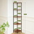 thumbnail image 3 of Yoobure Corner Shelf Stand, 5-Tier Corner Shelves, 65" Wall Corner Bookshelf, Display Shelf Tall Shelf Plant Stand for Bedroom, Bathroom, Living Room, Berry Brown, 3 of 8