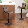 thumbnail image 2 of Furniliving Bar Stools Set of 2, Faux Leather Modern Swivel Bar Chairs, Upholstered Counter Height Barstools with Back for Bar, Kitchen Island, Dining Room, Brown, 2 of 12