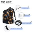 thumbnail image 3 of Bingfone Elegant Golden Blue Ornaments Print Canvas College Laptop Backpack, Large Capacity Lightweight College Bookbag Casual Daypack, 3 of 5
