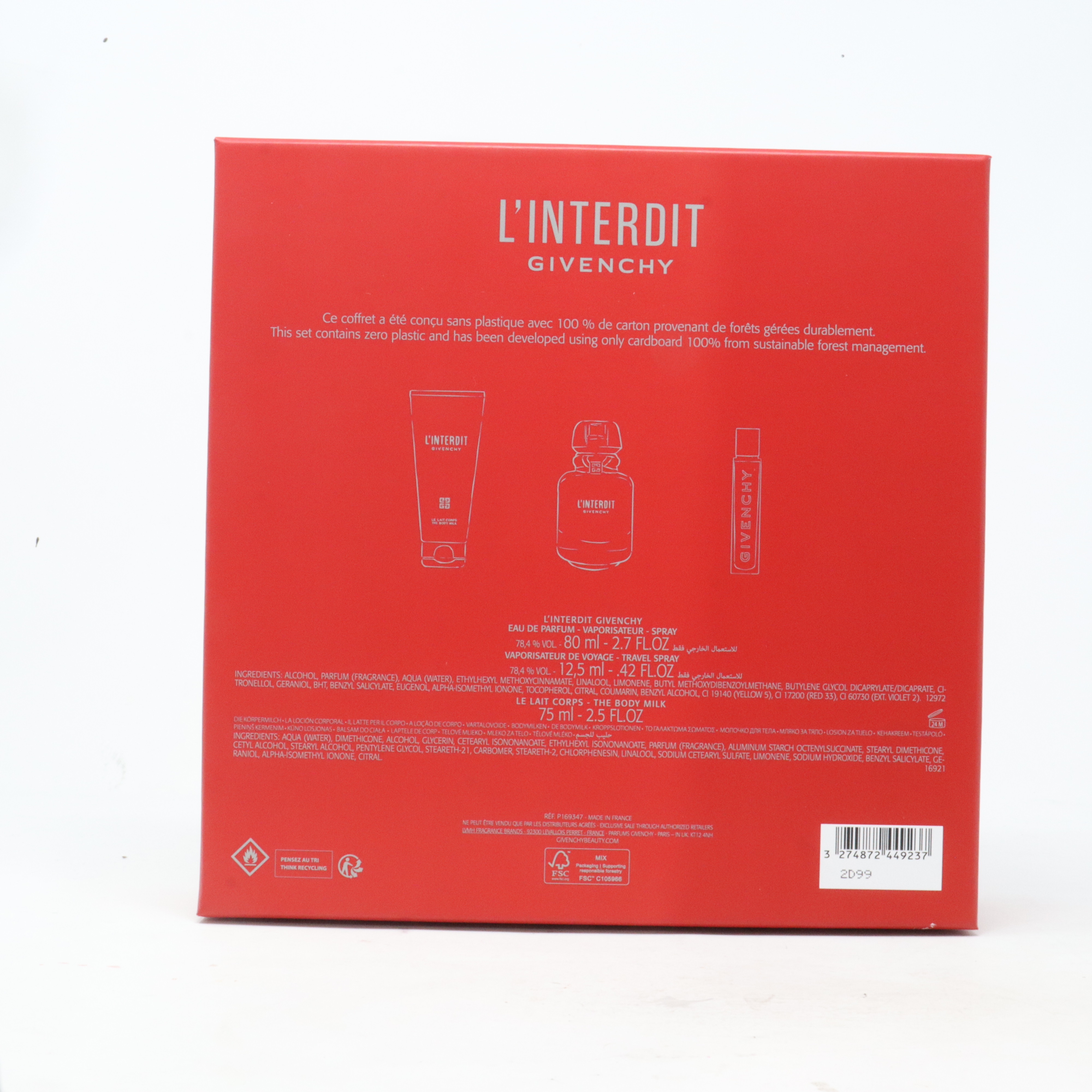 Givenchy L'Interdit 3pcs Gift Set For Women 80ml Eau De Parfum