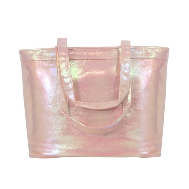Bolsa Dama Tipo Sirena Corte Tote Escamas Tornasol Rosa
